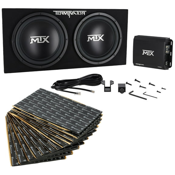 MTX Terminator TNP212D2 1200 Watt Dual 12 Subwoofers+Sub Box+Amplifier+Rockmat