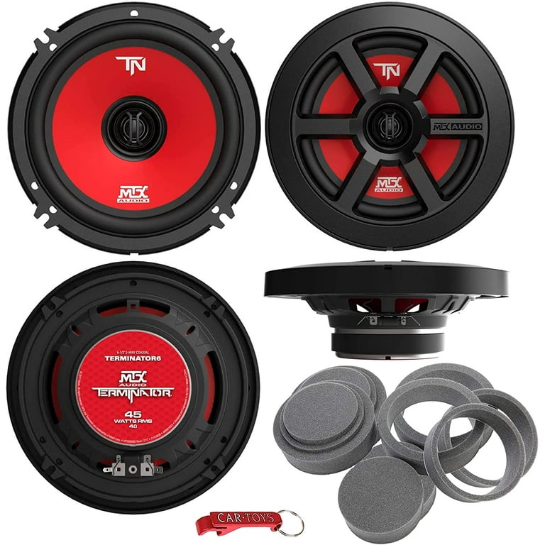 MTX Terminator6 Car Speakers 4 Pack Better Audio Bundle with Fast