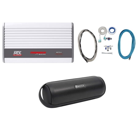 MTX WET75.4 400w RMS 4-Channel Marine Amplifier+Amp Kit+Speaker Boat/ATV/UTV/RZR