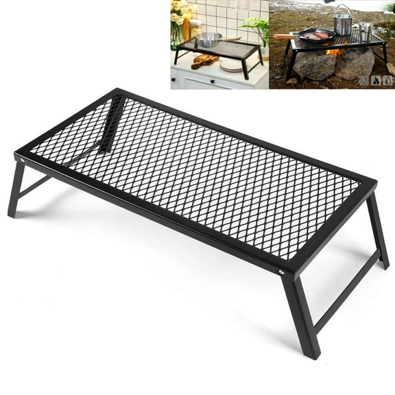 MTYIQS Camp over Fire Grill,Folding Campfire Grill for BBQ Picnic Open Flame Cooking,Grill And Campfire Rotisserie