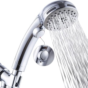 MTYIQS Ultimate Shower Experience: High-Pressure Handheld Shower Head with Water Stop Button, 5 Spray Modes & Extra-Long Stainless Steel Hose