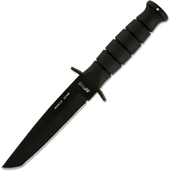 MTech USA MT-113 Rescue Team Fixed Blade Survival Knife, 10.5" Black Tanto Blade, Durable Black Handle