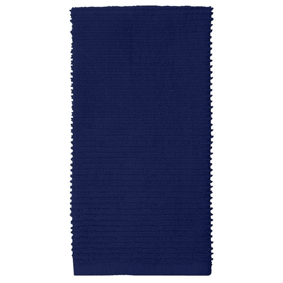 MU Kitchen 100% Cotton Ridged Dishtowel, 18 x 28 Inches, Ink Blue