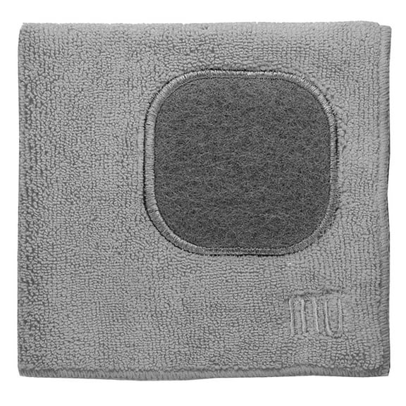 mukitchen 12in x 12in microfiber cloth w/ built-in super scrubber Nickel