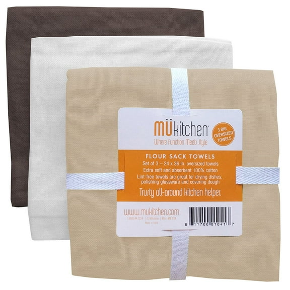 MU Kitchen 24" x 36" Flour Sack Towel - Set Of 3, CafA©