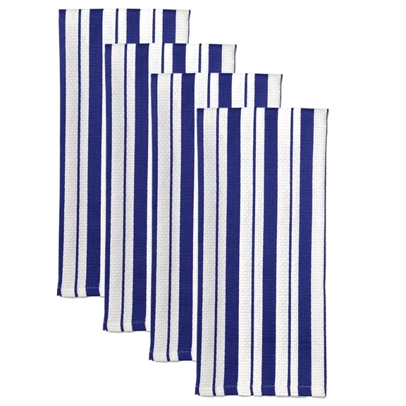 MU Kitchen Basketweave Dish Cloth, Set of 4, Ink Blue