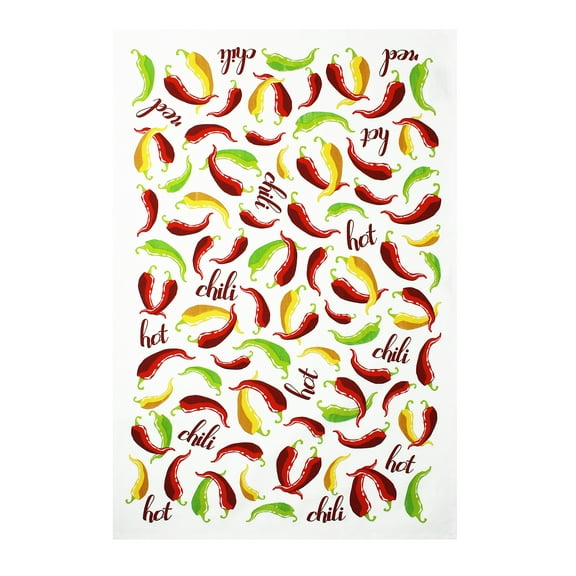 MU Kitchen Designer Print Kitchen Towel, Chili Peppers