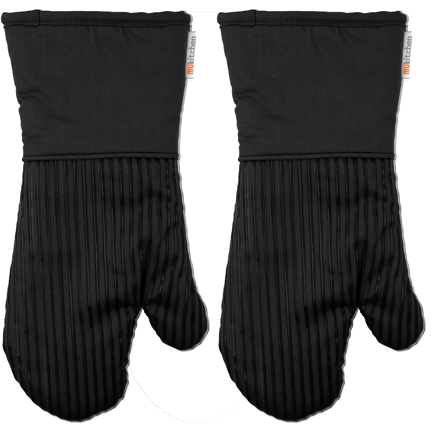 MU Kitchen Silicone Oven Mitt, Set of 2, Onyx