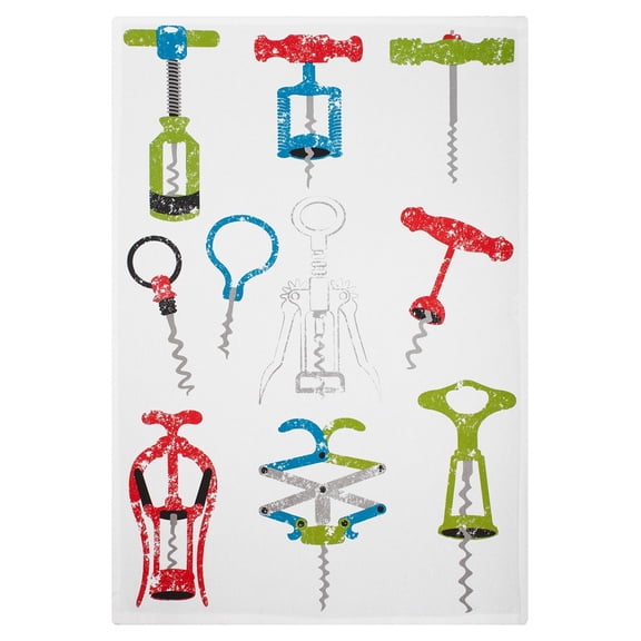MU Kitchen Staple Designer Print Kitchen Towel, Multiple Designs, Wine Openers