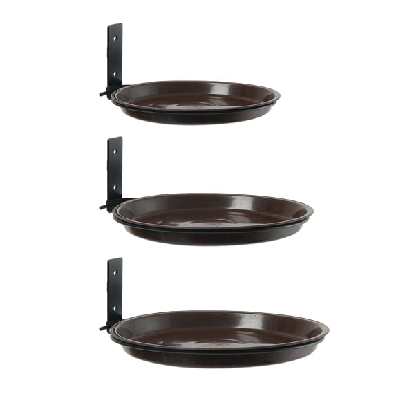 MUAXDA 3 Pack Fence Bird Feeder Bath Tray for Outside, Wild Bird Bath Bowl with Holder, Heavy Duty Wall Tree mounted Pet Squirrel Water Feeder Station Outdoor Garden