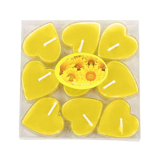 MUAXDA 9 Pcs Heart Shaped Candles, Mini Soywax Tealight Candles, Smokeless Unscented Tea Lights for Wedding Party Favor Gift Decoration