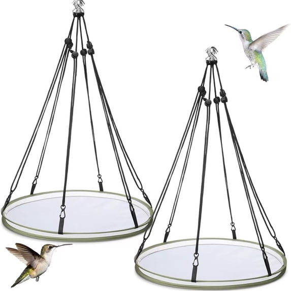 MUAXDA Bird Seed Catcher Tray for Hanging Bird Feeder, Large Outdoor Platform Tray with Adjustable Hanging Hoop, Deep Birdseed Holder for Hummingbird and Bee Feeders in Garden, Lawn, Backyard
