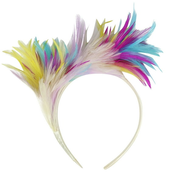 MUAXDA Fascinator Feathers Headband for Women Kentucky Wedding Party