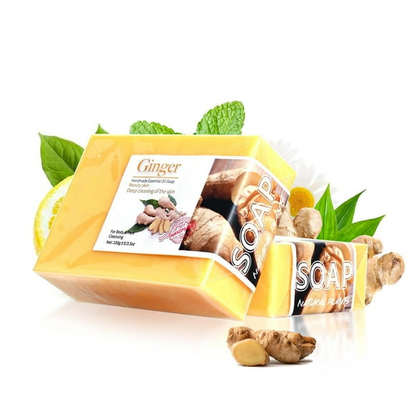 MUAXDA Ginger Bars, Ginger Soap, Natural Ingredients Detox Soaps for Deep Clean Shower, Detoxification, Rejuvenating