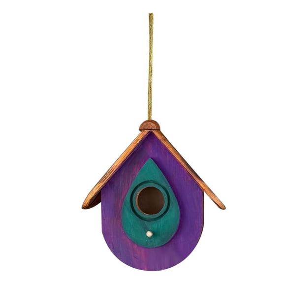MUAXDA Hummingbird House, Window View Wooden Bird Houses for Outside Hummingbird Houses for Nesting, Hanging Chickadee House for Indoor Outdoor with Hemp Ropes, Gifts for Bird Lovers