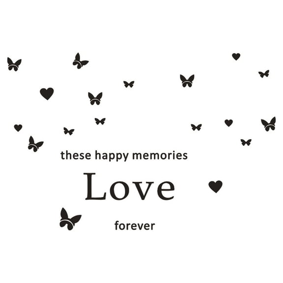 MUAXDA Love Quotes Wall Stickers, Inspirational Vinyl Art Couples Wall Decals for Home Bedroom Bathroom Living Room - I Love You