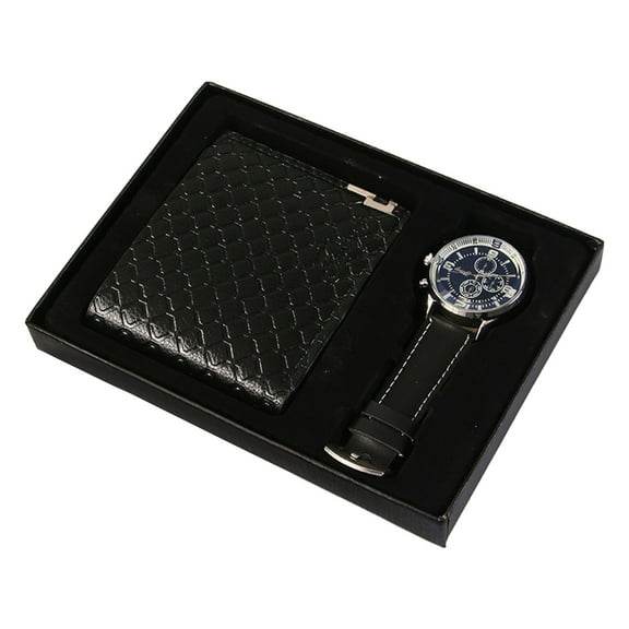 MUAXDA Men's Gift Set with Box, Brown Wallet Watch, Gifts for Men, Valentines Day Gifts for Him, Valentine's Day & Father's Day Present Gift