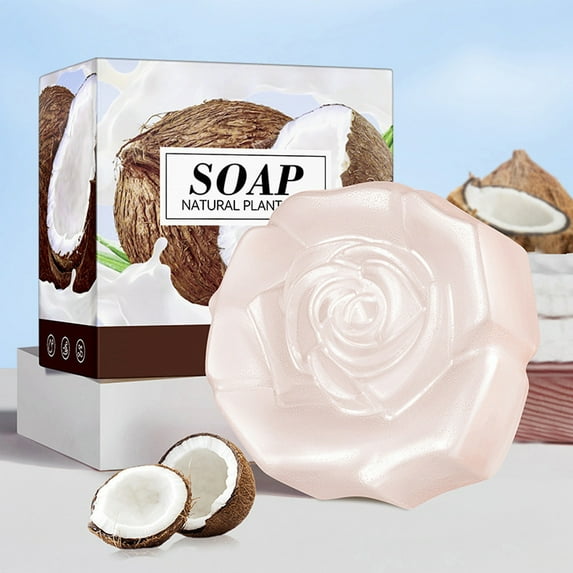 MUAXDA Organic Coconut Soap Bar, Body Soap Bars with Coconut Oils, Natural Bar Soap for Men & Women, Nourish and Replenish Skin