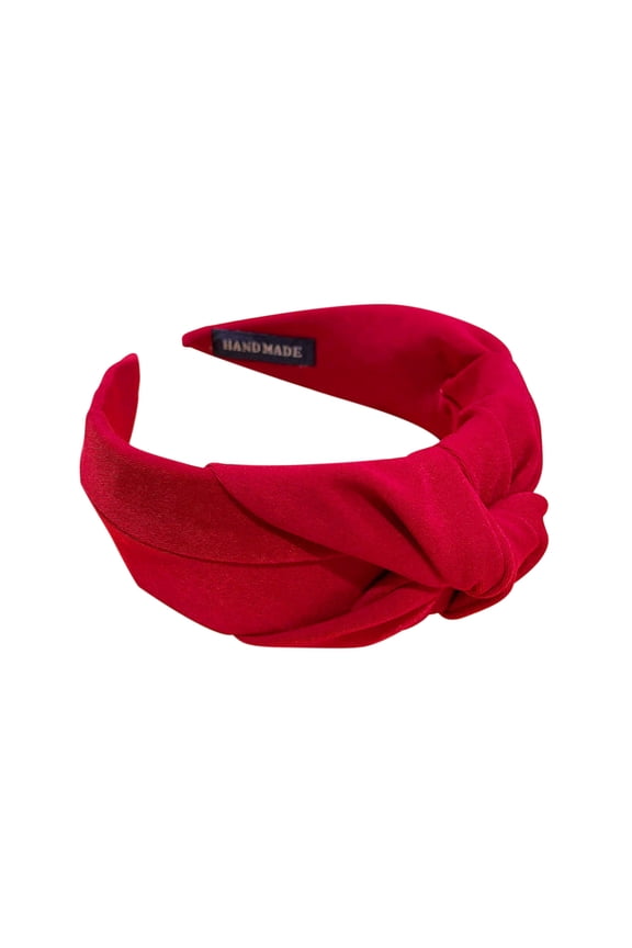 Pure Color Wide-brimmed Fabric Hairband-knotted Headband Hairpin