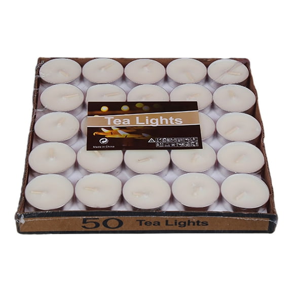 MUAXDA Tea Lights Candles - 50 Pack, Party & Ambience Candles, Tealight Candles, Smokeless Bright Flame Tealights for Home, Christmas, Sabbath, Weddings & Halloween Decor