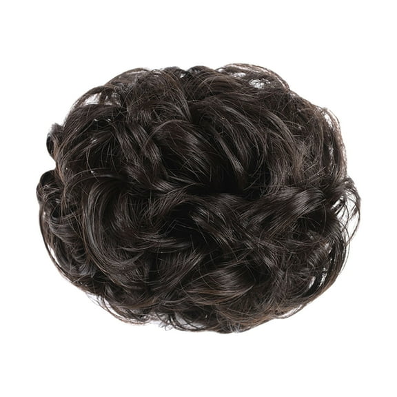 MUAXDA Wig Women's Clip Hair Ring Coiled Hair Pull Flower Short Curly Hair Clip Type Bud Big Hair Ring Wig Ring