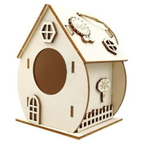 MUAXDA Wood Bird House with Pole - Outdoor Hanging Birdhouse for Bluebirds, Wrens, Hummingbirds, Finches - Wooden Garden Bird House