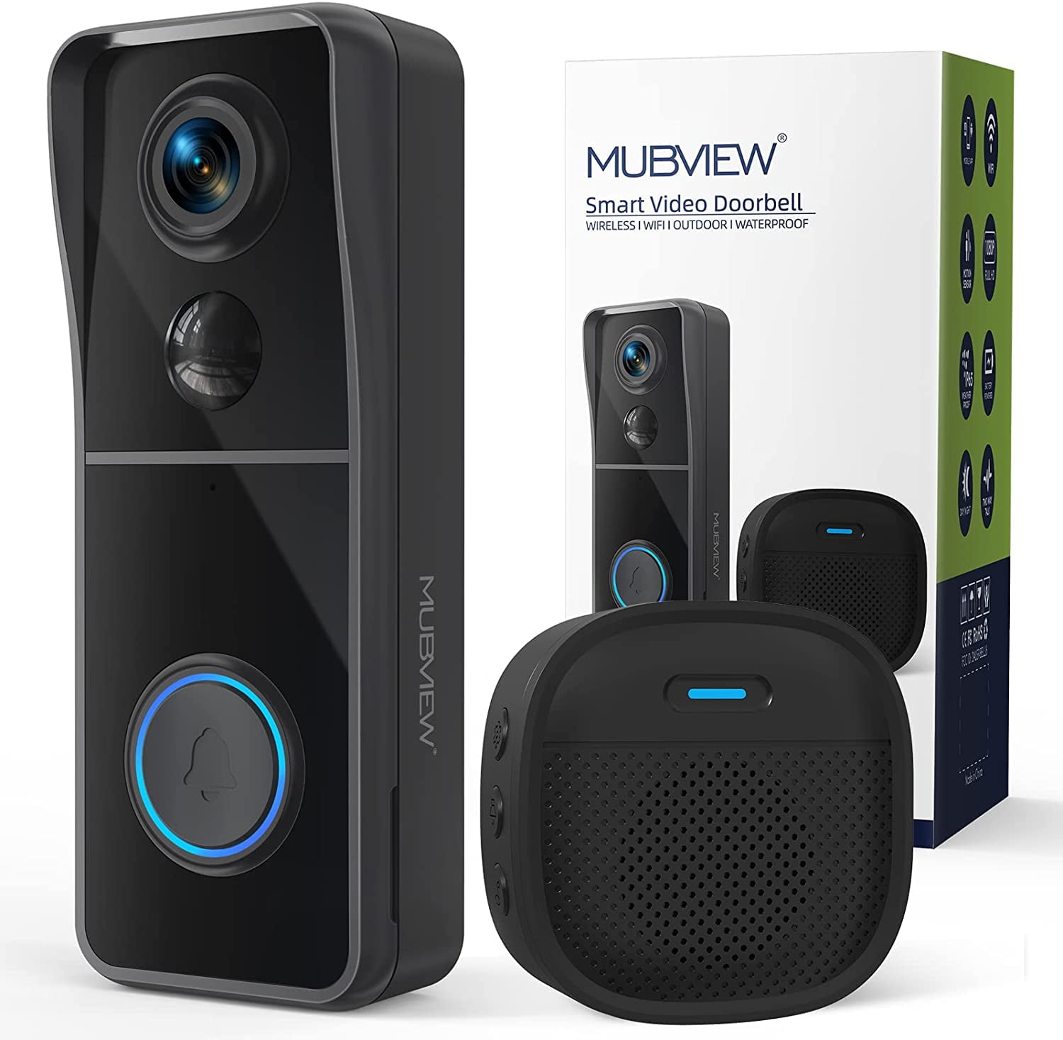 MUBVIEW Doorbell Camera Wireless with Chime, Video Doorbell No