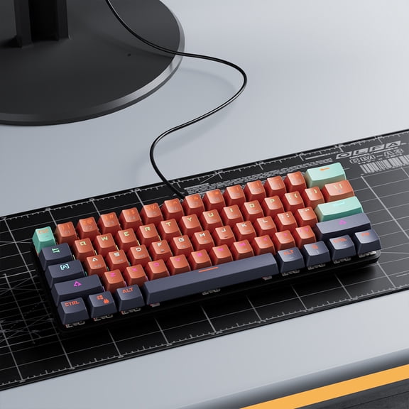 MUCAI MKA610 Mini Esports Mechanical Gaming Keyboard 61Key Red Axis for PC/LaptopUSB Wired Connection Including Detachable Cable