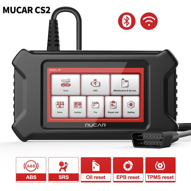MUCAR CS2 OBD2 Scanner Diagnostic Scan Tool, ABS SRS Airbag Scanner Check Engine Car Code Reader