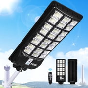 MUCH 4000W High Brightness Solar Street Light, Outdoor Large Dusk to Dawn Parking Lot Lights, IP67 Waterproof,3 Modes + Remote Control, Perfect for Driveways, Gardens, Patios & Outdoor Areas