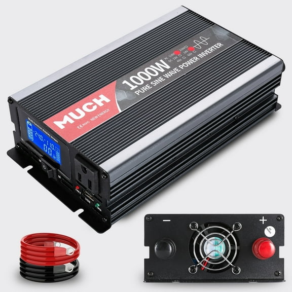 MUCH Pure Sine Wave Inverter 1000W 24V - 110V Car Power Inverter Solar Converter Off Grid LCD