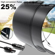 MUCH 200 Watt 12 Volt Monocrystalline Flexible Solar Panel, 10BB Portable Solar Panel Parallel Connector for RV Camping Home Boat Marine Curve Surface