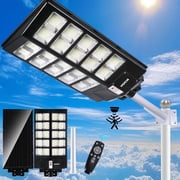 MUCH 7000W Solar Street Light , Dusk to Dawn Commercial Parking Lot Light, 9000K IP67 Outdoor Security Flood Light with Motion Sensor for Road, Yard, Path, Barn
