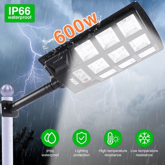 Solar street light, 90,000 lumen LED solar street light, IP66 waterproof with motion sensor, dusk to dawn, for streets, parks, gardens, courtyards, sidewalks