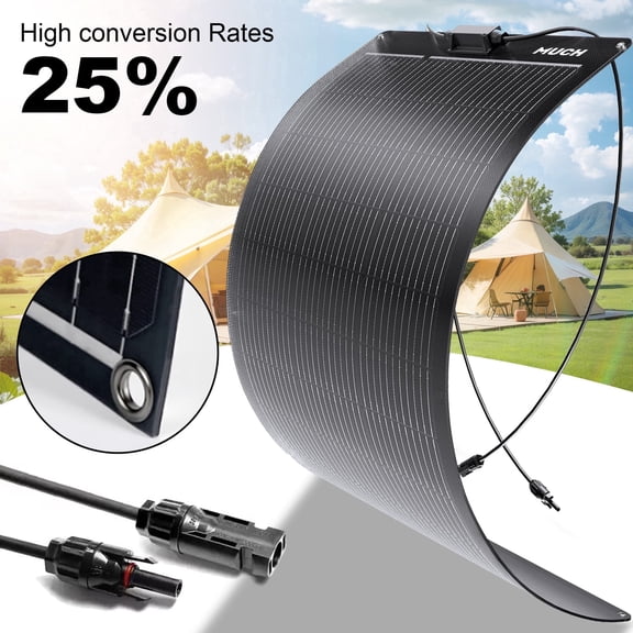 MUCH Flexible Monocrystalline Solar Panel 100 Watt 12 Volt Small Solar Panels Charger Rv IP67 Waterproof Portable