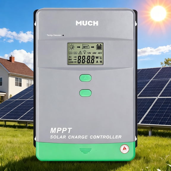MUCH 60A MPPT Solar Charge Controller 12V/24V/48V PV 150V Auto Solar Tracker Controllers Regulator LCD Display for Home/off-Grid/Cabin/RV Energy Systems
