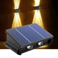 thumbnail image 1 of MUCH Solar Fence Lights, Outdoor 3000K Up & Down Wall Lights,IP65 Waterproof 4 LED Dusk to Dawn Deck Lighting, Solar Lights for Outside/Backyard/Pool/Railing/Patio/Porch/Step, 1 of 13