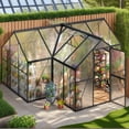 thumbnail image 1 of MUCHANT 12x12 FT Greenhouse for Outdoors, Walk-in Large Aluminum Frame Greenhouse with Double Roof Vents and Doors for Garden Backyard, Black, 1 of 6