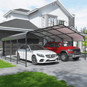 MUCHANT 20'x20' Outdoor Metal Carport, Heavy Duty Garage Galvanized Car Shelter with Enhanced Base for Pickup, Boat, Car and Tractors