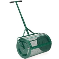 MUCHANT 24" Compost Spreader, Heavy-Duty Metal Mesh Spreader with Adjustable Handle for Lawn, Green