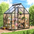 thumbnail image 1 of MUCHANT 4x6 FT Greenhouse for Outdoors, Walk-in Large Aluminum Frame Greenhouse with Quick Setup Structure and Roof Vent for Garden Backyard, Black, 1 of 6