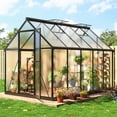 thumbnail image 1 of MUCHANT 6x9 FT Greenhouse for Outdoors, Walk-in Large Aluminum Frame Greenhouse with Quick Setup Structure and Roof Vent for Garden Backyard, Black, 1 of 6