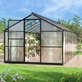 thumbnail image 1 of MUCHANT 8x16 FT Greenhouse for Outdoors, Walk-in Large Aluminum Frame Greenhouse with Quick Setup Structure and Roof Vent for Garden Backyard, Black, 1 of 8