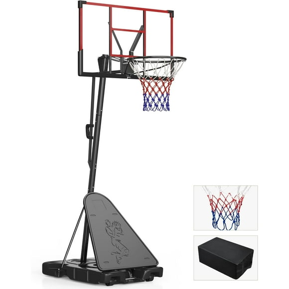 MUCHANT Portable Basketball Hoop, 4.4-10FT Adjustable Kids Basketball Goal System with 45PC Shatterproof Backboard for Outdoor Indoor