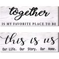 thumbnail image 1 of MUCHENGGIFT 2 Pieces home decor signs This is Us Our Life Our Story Rustic Wood Signs Together Rustic Wooden Wall Art Signs Farmhouse Entryway Signs, 4.7 x 13.8 Inch (), 1 of 7