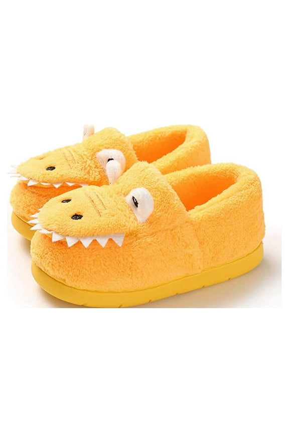 Baby Toddler Boys Girls House Slipper Non Skid Fuzzy Cartoon Dinosaur Kids Indoor Bedroom Shoes