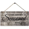 thumbnail image 1 of MUCHENGGIFT Farmhouse Kitchen Decor, Rustic Kitchen Signs Wall Decor, Printed Wood Wall Art-This Kitchen is Seasoned with Love-Kitchen Wall Decor 11.5" x 6", 1 of 7