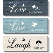 Autocollant Mural Vinyle "Live Laugh Love" - 13x16 Pouces - Style Contemporain - Neuf USA