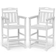 thumbnail image 1 of MUCHENGHY 2-Pack Outdoor Bar Stools 27" Seat HDPE Patio Chairs, White, 1 of 7