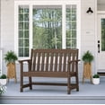 thumbnail image 1 of MUCHENGHY 48" Outdoor Garden Bench, 550lbs Weatherproof HDPE Porch Seat, Brown, 1 of 8